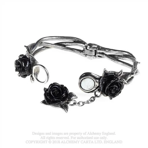 Hearts & Roses Alchemy Wild Black Rose Bangle - Image 3