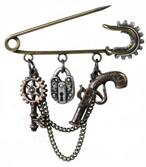 Steampunk Alchemy Artificer's Utility Kilt Pin
