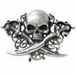 Skulls & Death Letter Of Marque Belt Buckle