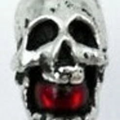Skulls & Death Alchemy Ruby Red Stud Earring
