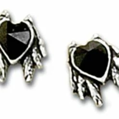 Hearts & Roses Black Heart Studs (pair)