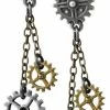 Steampunk Alchemy Machine Head Earrings - Pair