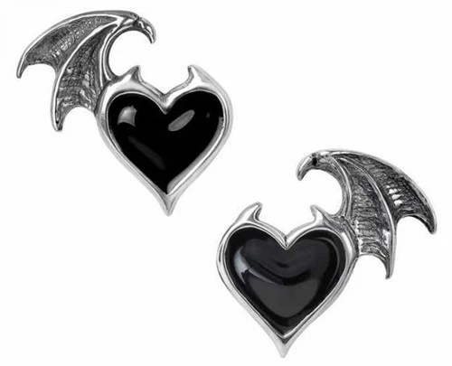Hearts & Roses Alchemy Blacksoul ear studs