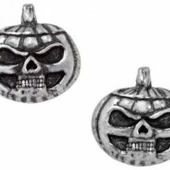 Alchemy Pumpkin Skull Studs - Pair