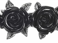 Hearts & Roses Wild Black Rose Hair Slide