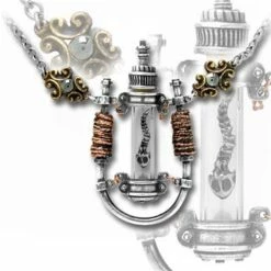 Steampunk GMT Electro Magnetic Chamber Necklace