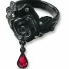 Hearts & Roses Black Rose of Passion Ring