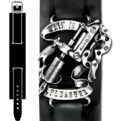 Pain Is Pleasure - Leather Wrist Strap