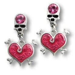 Hearts & Roses Love Bones ear studs